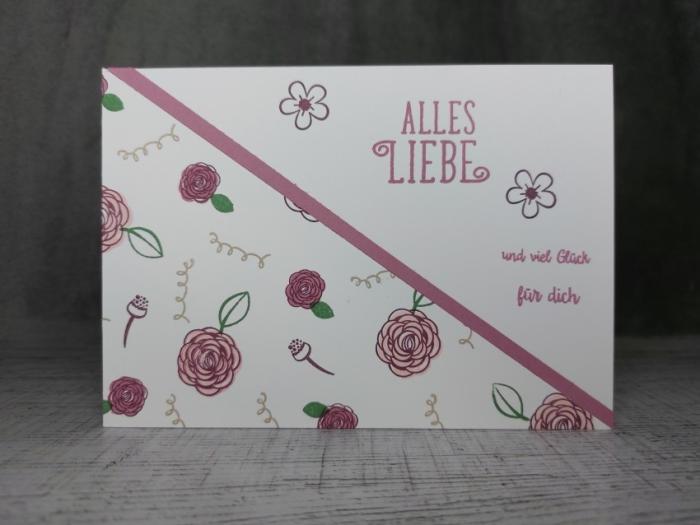 Grußkarte Alles Liebe und viel Glück handgemacht